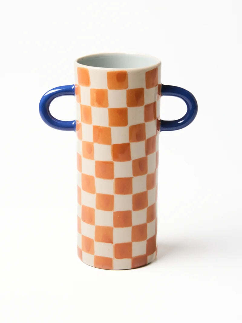 Jones & Co Giraffe Bud Vase - Tan Check