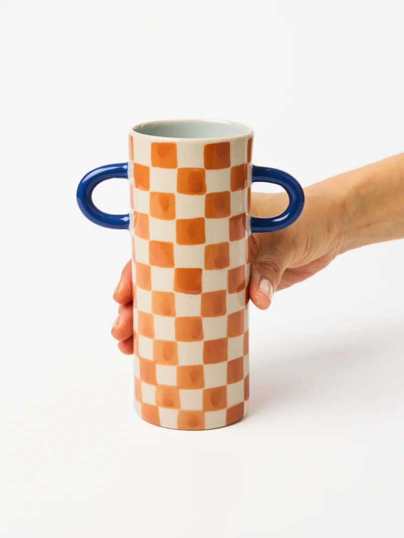 Jones & Co Giraffe Bud Vase - Tan Check