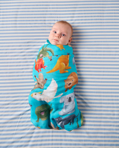 Kip & Co Home Among the Gum Trees Bamboo Baby Swaddle