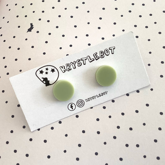 Krystlebot Circle Studs - Sage