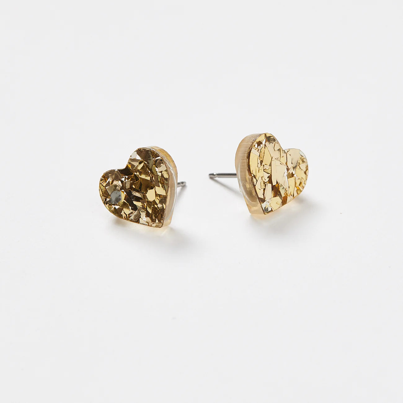 Martha Jean Mini Heart Stud Earrings - Gold
