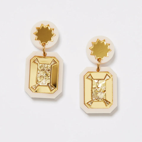 Martha Jean Brilliant Drop Earrings - Gold