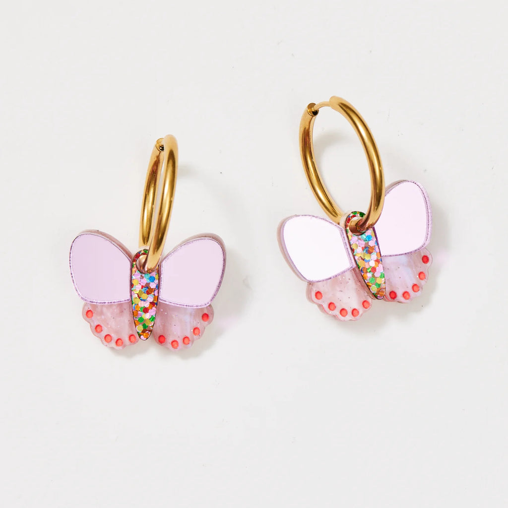 Martha Jean Butterfly Earrings - Pink