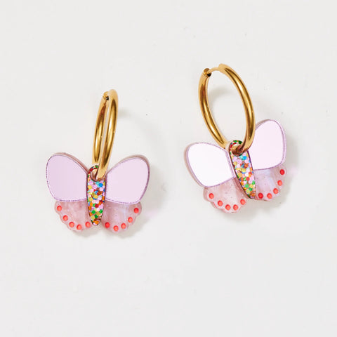 Martha Jean Butterfly Earrings - Pink