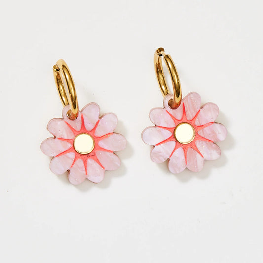 Martha Jean Hattie Earrings - Pink/Gold