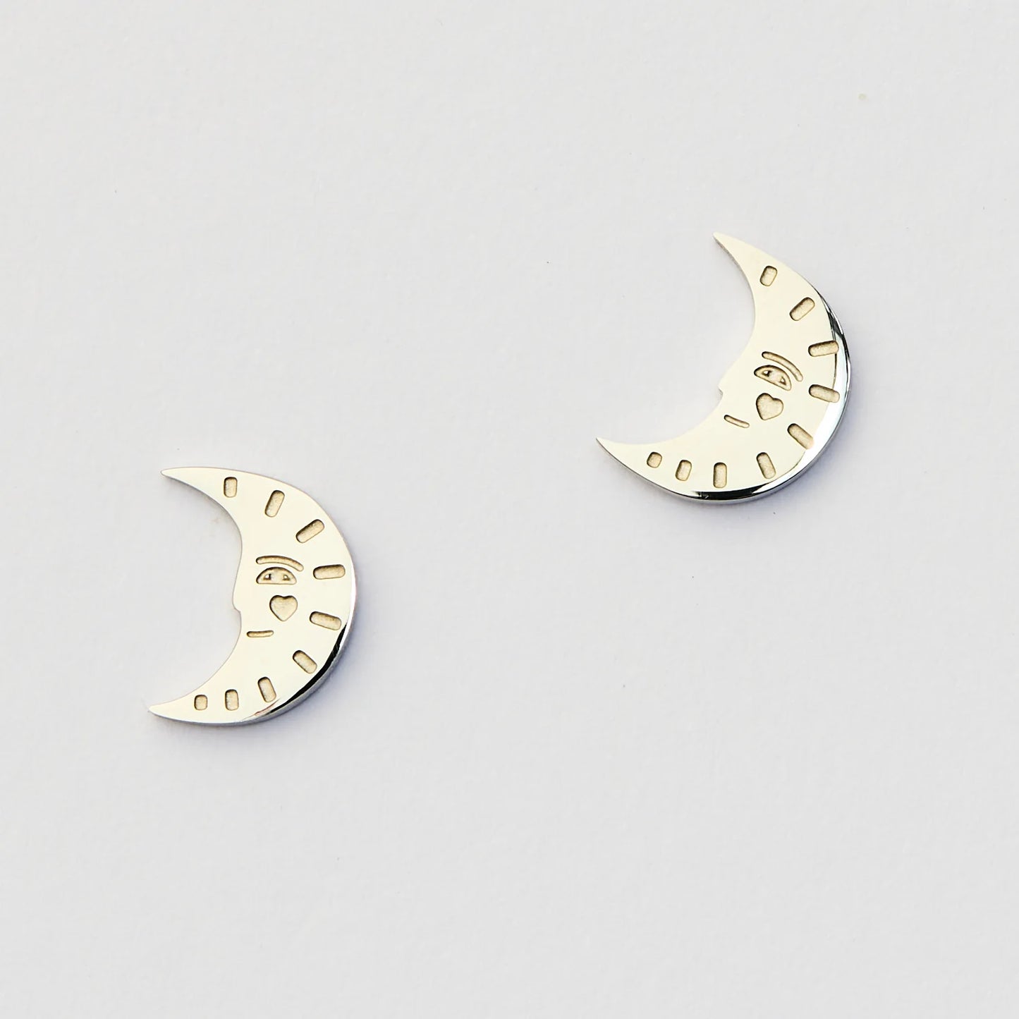 Martha Jean Moon Studs - Silver