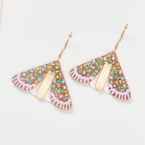 Martha Jean Moth Earrings - Gold/Multi