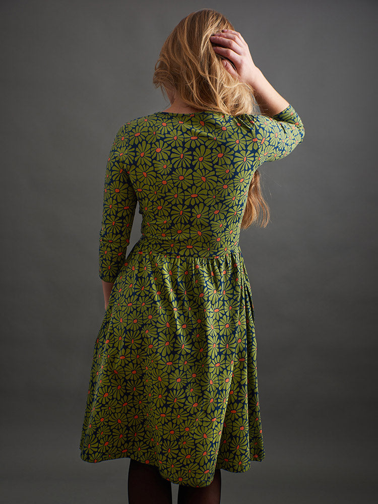 Mata Traders Callie Wrap Dress - Olive Floral
