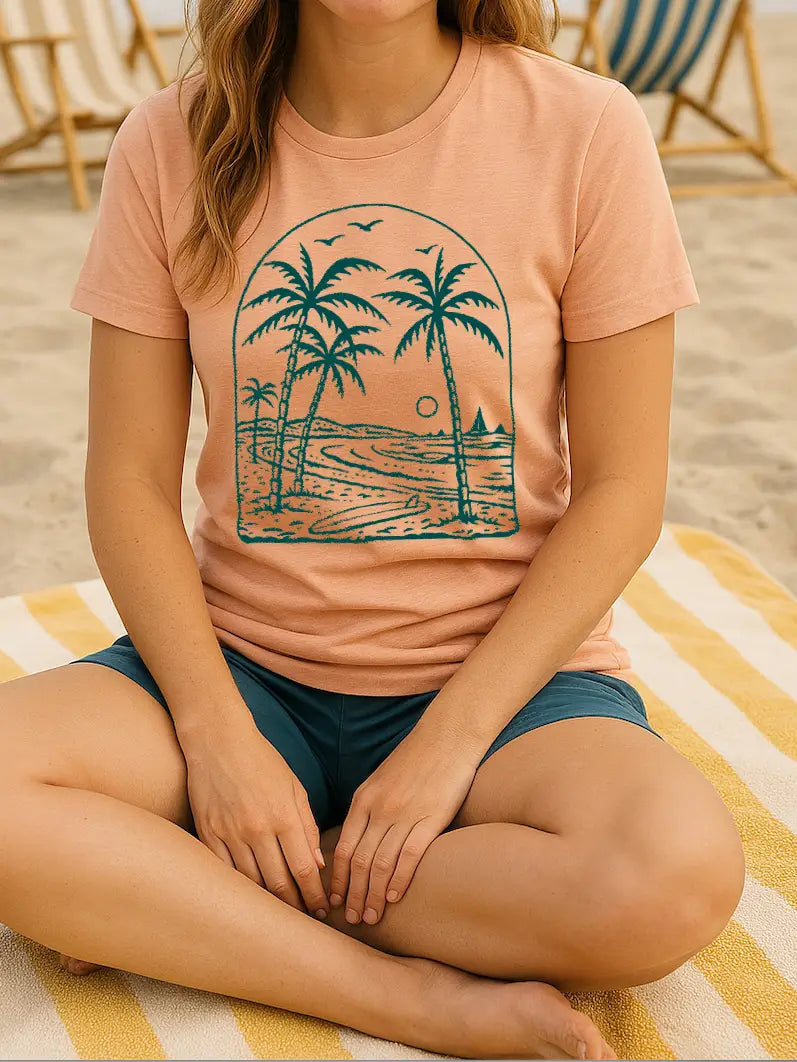Moore Collection Beach Vibes Tee - Peach