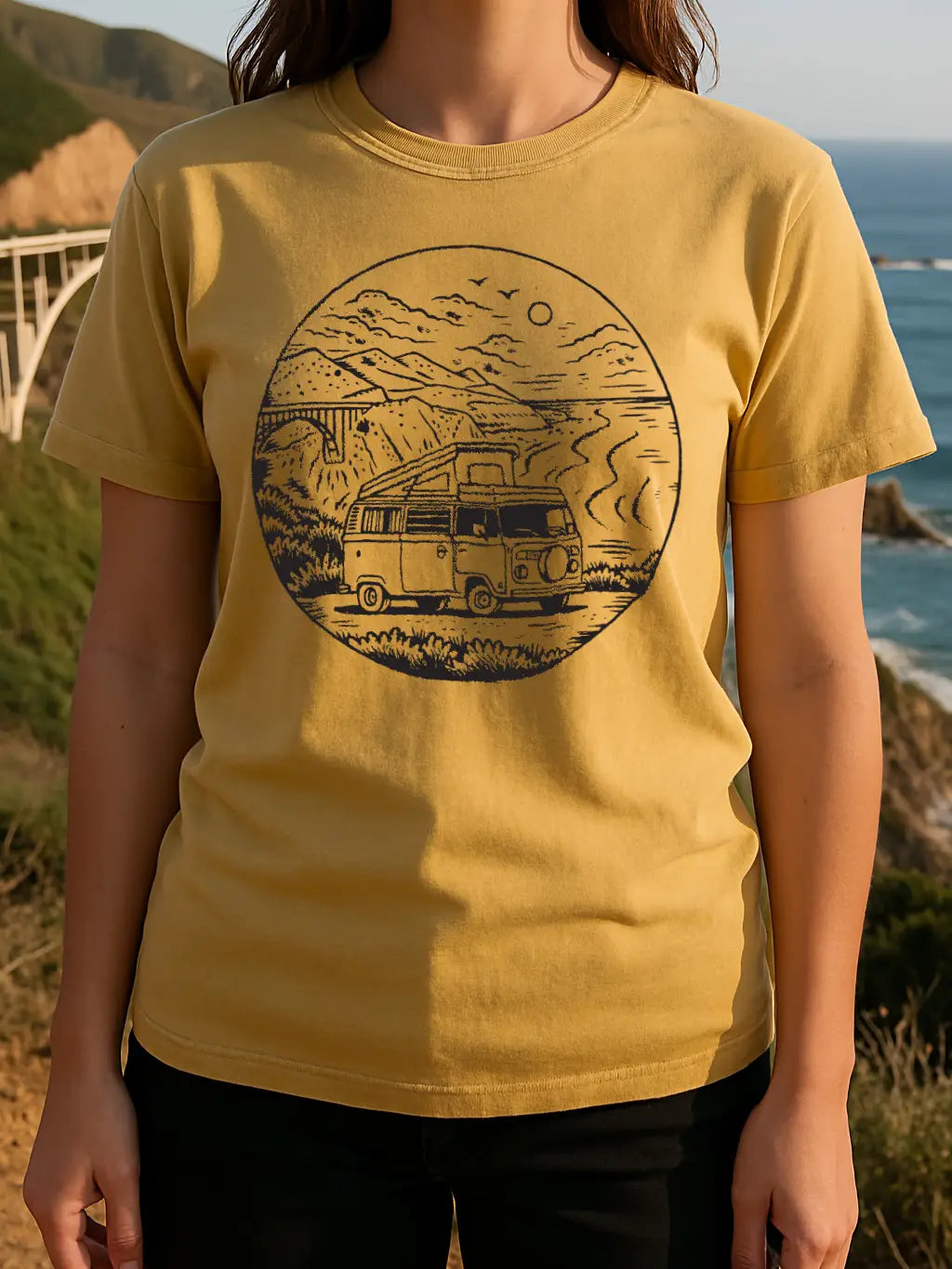 Moore Collection Big Sur VW Bus Tee - Yellow