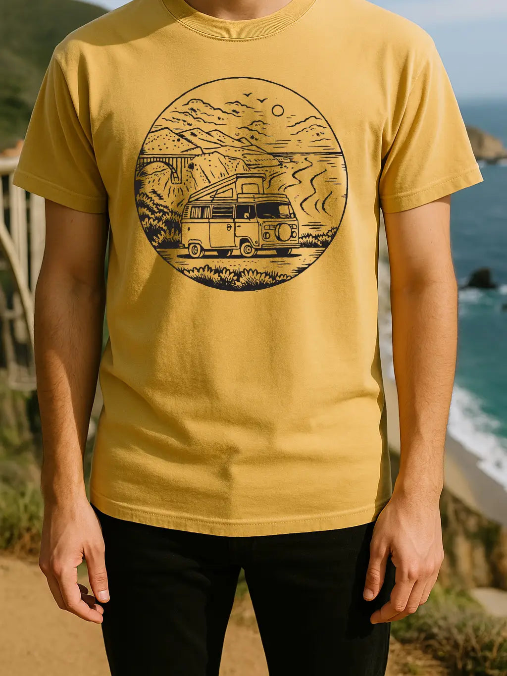 Moore Collection Big Sur VW Bus Tee - Yellow