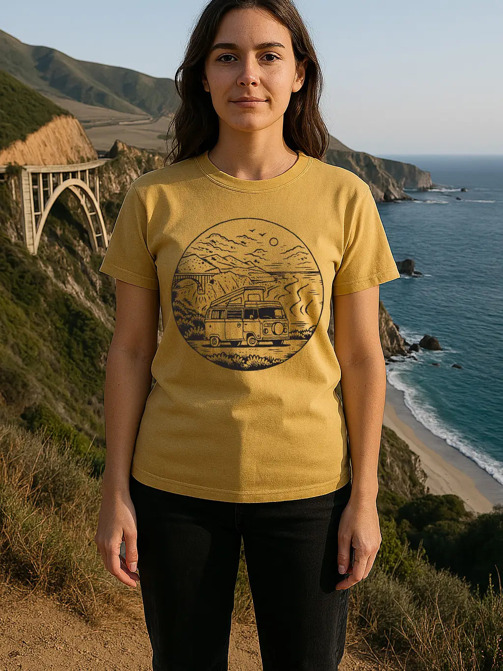 Moore Collection Big Sur VW Bus Tee - Yellow