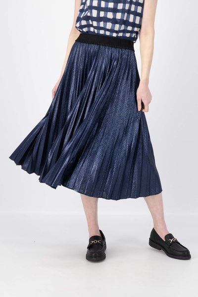 Olga de Polga Champagne Pleat Skirt - Navy