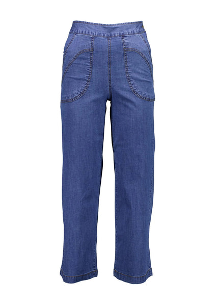 Front view of Olga de Polga Peggy Ligera Jeans - Light Wash in Summer Denim