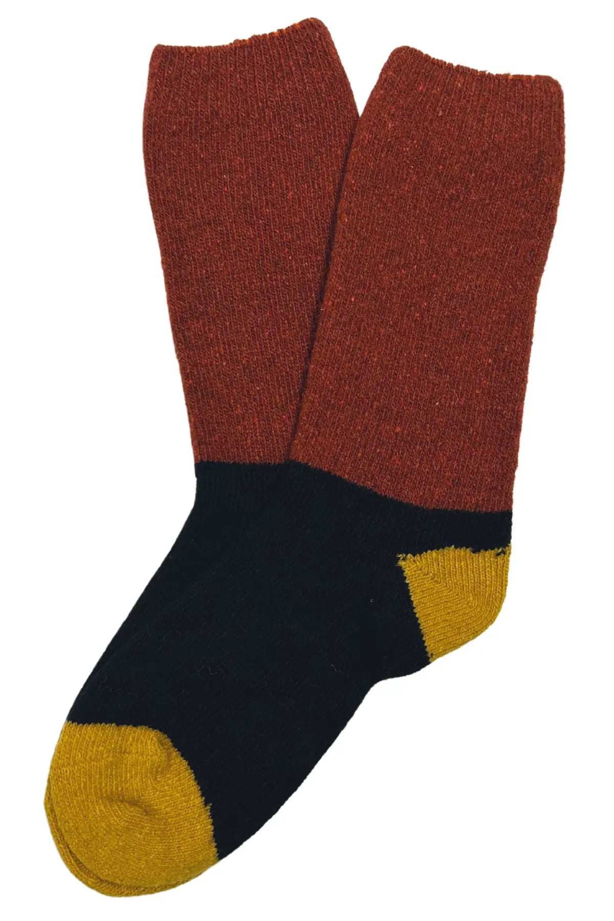 Olga de Polga Terrific Triple Tone Socks in orange/ black/ yellow