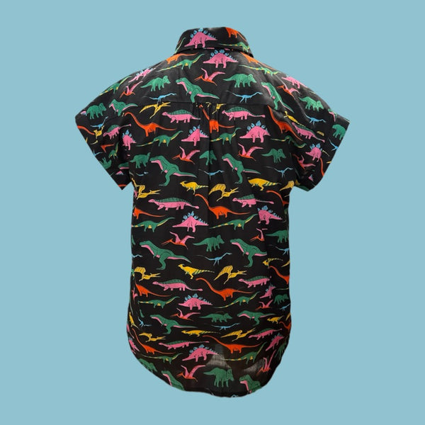 Origami Doll Dinosaur Button Up Top