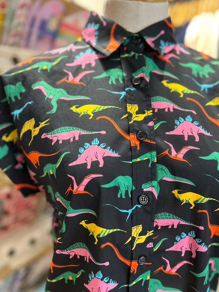 Origami Doll Dinosaur Button Up Top