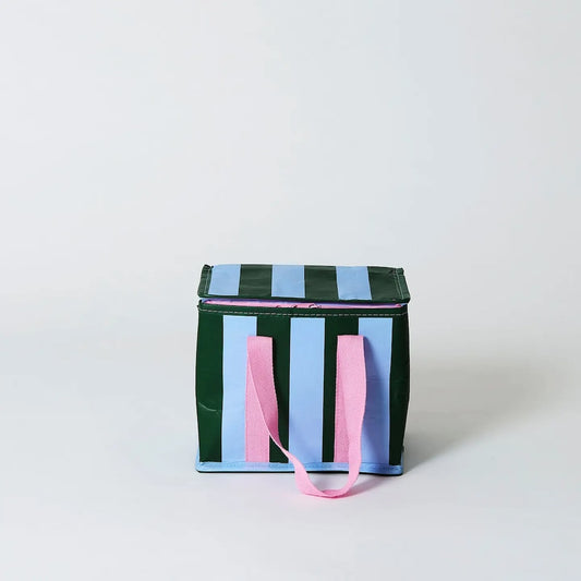 IMPERFECT: Project Ten Green Blue Stripe Mini Insulated Tote (Lid Lining)
