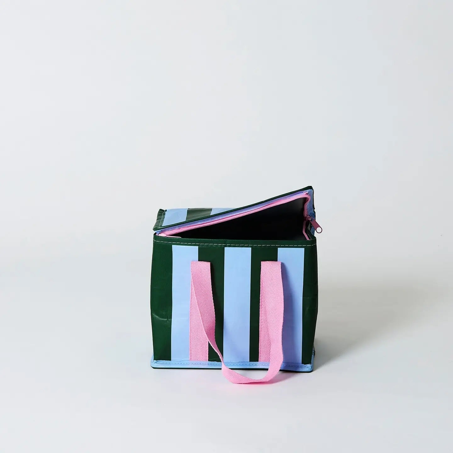 IMPERFECT: Project Ten Green Blue Stripe Mini Insulated Tote (Lid Lining)