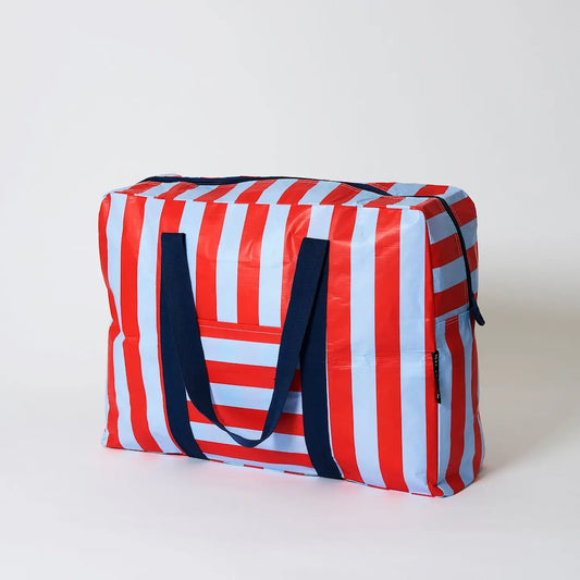 Project Ten Red Blue Stripe Overnight Bag