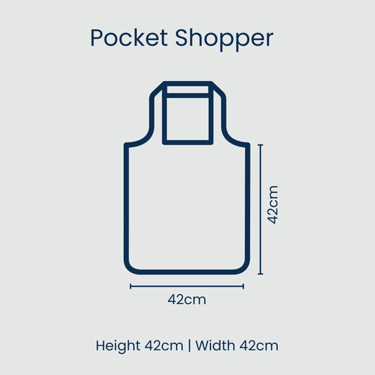 Project Ten Green Blue Stripe Pocket Shopper