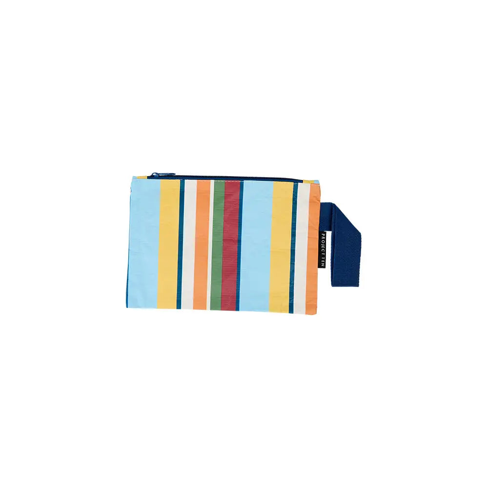 Project Ten Retro Stripe Mini Zip Pouch