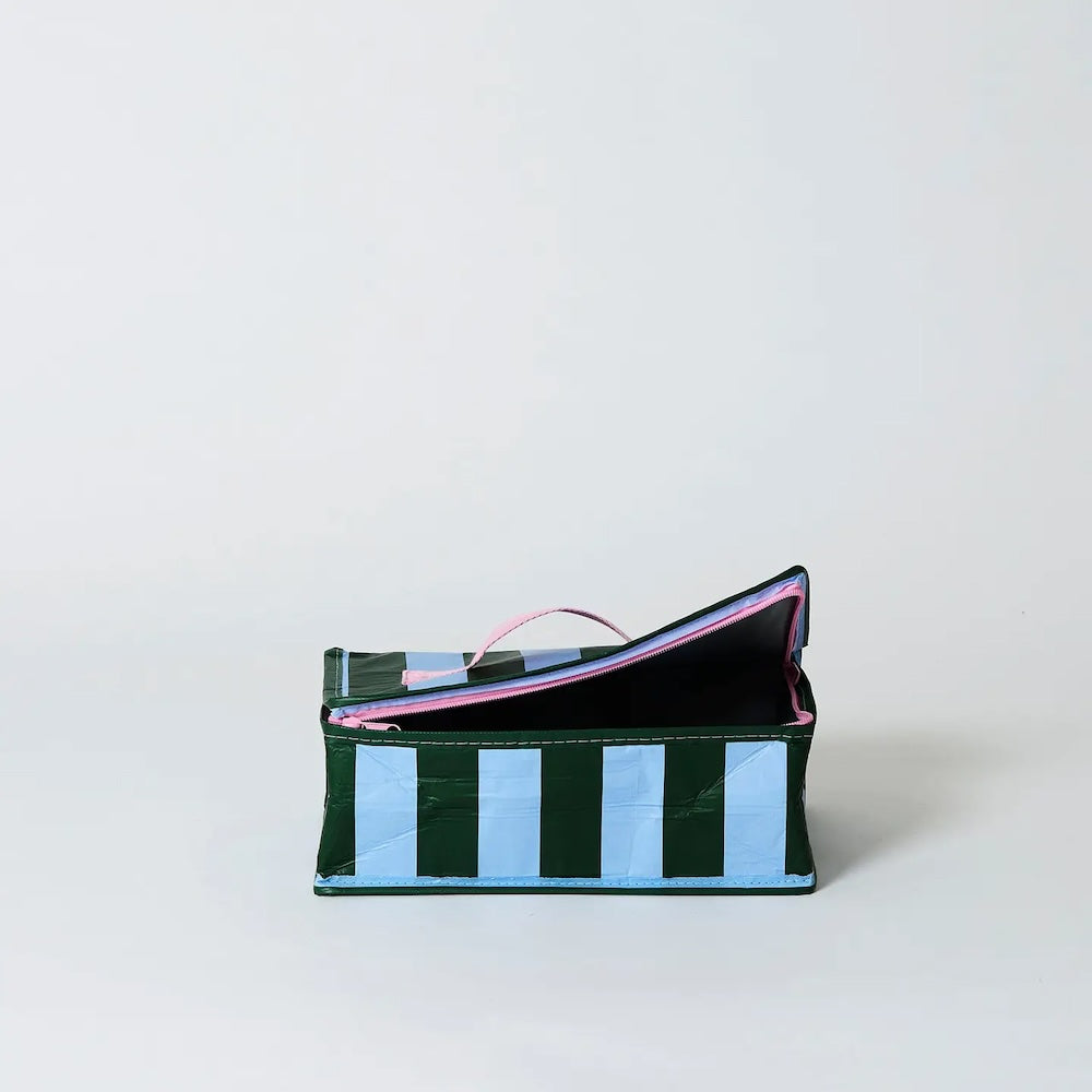 IMPERFECT: Project Ten Green Blue Stripe Takeaway Bag (Lid Lining)