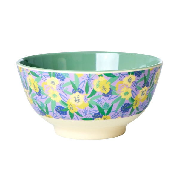 Rice Medium Melamine Bowl - Fancy Pansy