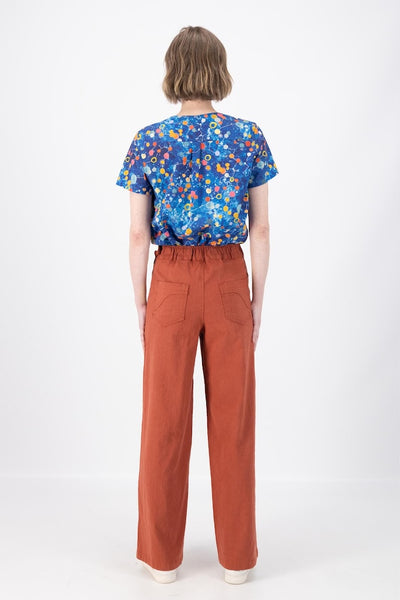 Olga de Polga Peggy Lino Long Pants - Rose Brick Linen