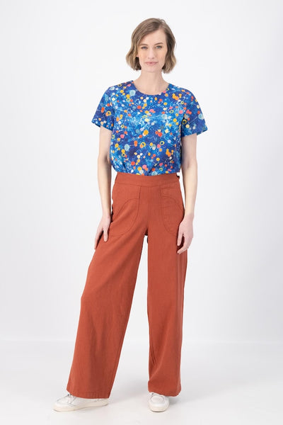 Olga de Polga Peggy Lino Long Pants - Rose Brick Linen