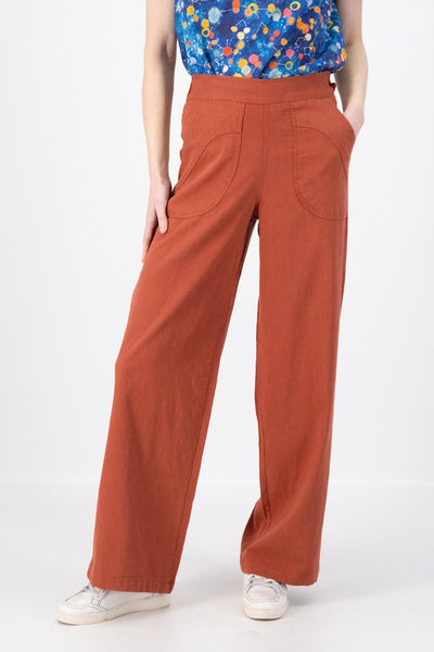 Olga de Polga Peggy Lino Long Pants - Rose Brick Linen