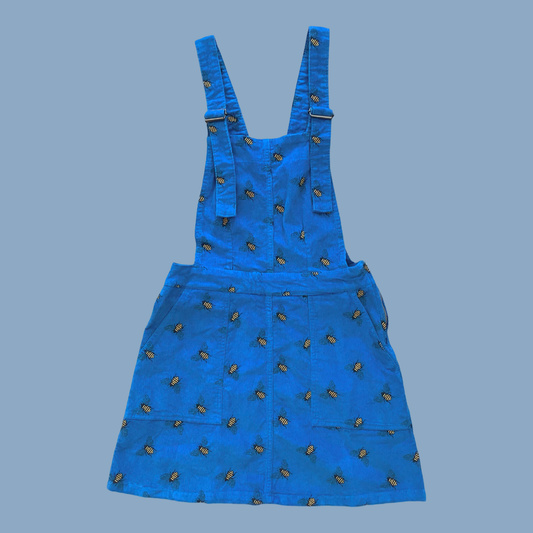 Run & Fly Blue Bees Corduroy Pinafore