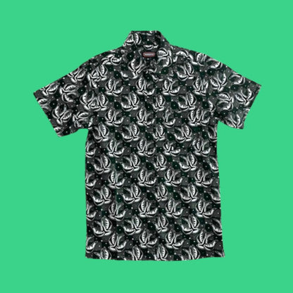 Flatlay of Run and Fly Swallows Checkerboard Shirt