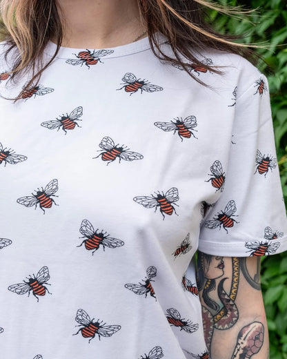 Run and Fly Bee Tee Shirt - White