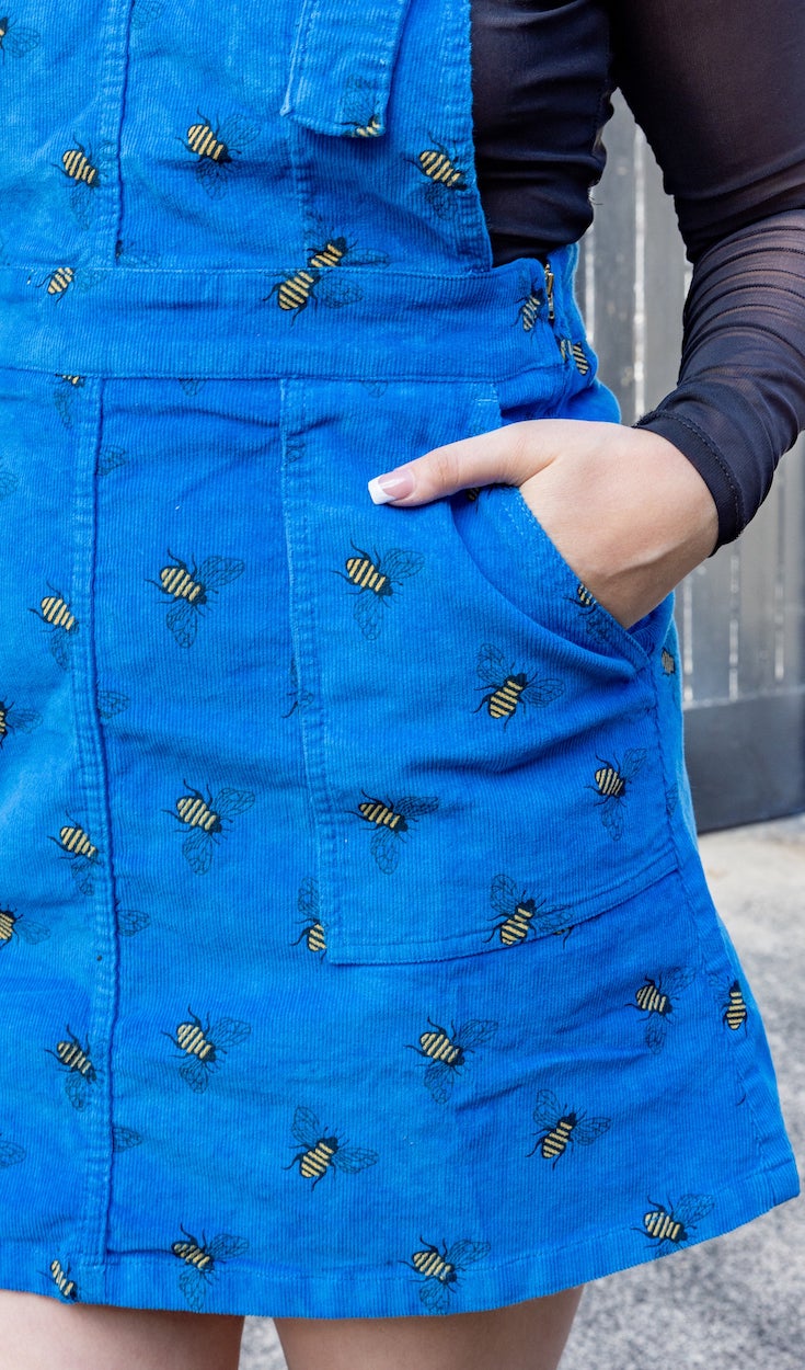 Run & Fly Blue Bees Pinafore