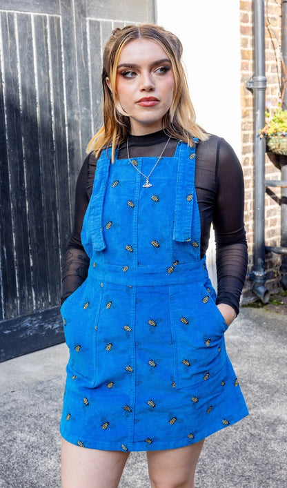 Run & Fly Blue Bees Pinafore