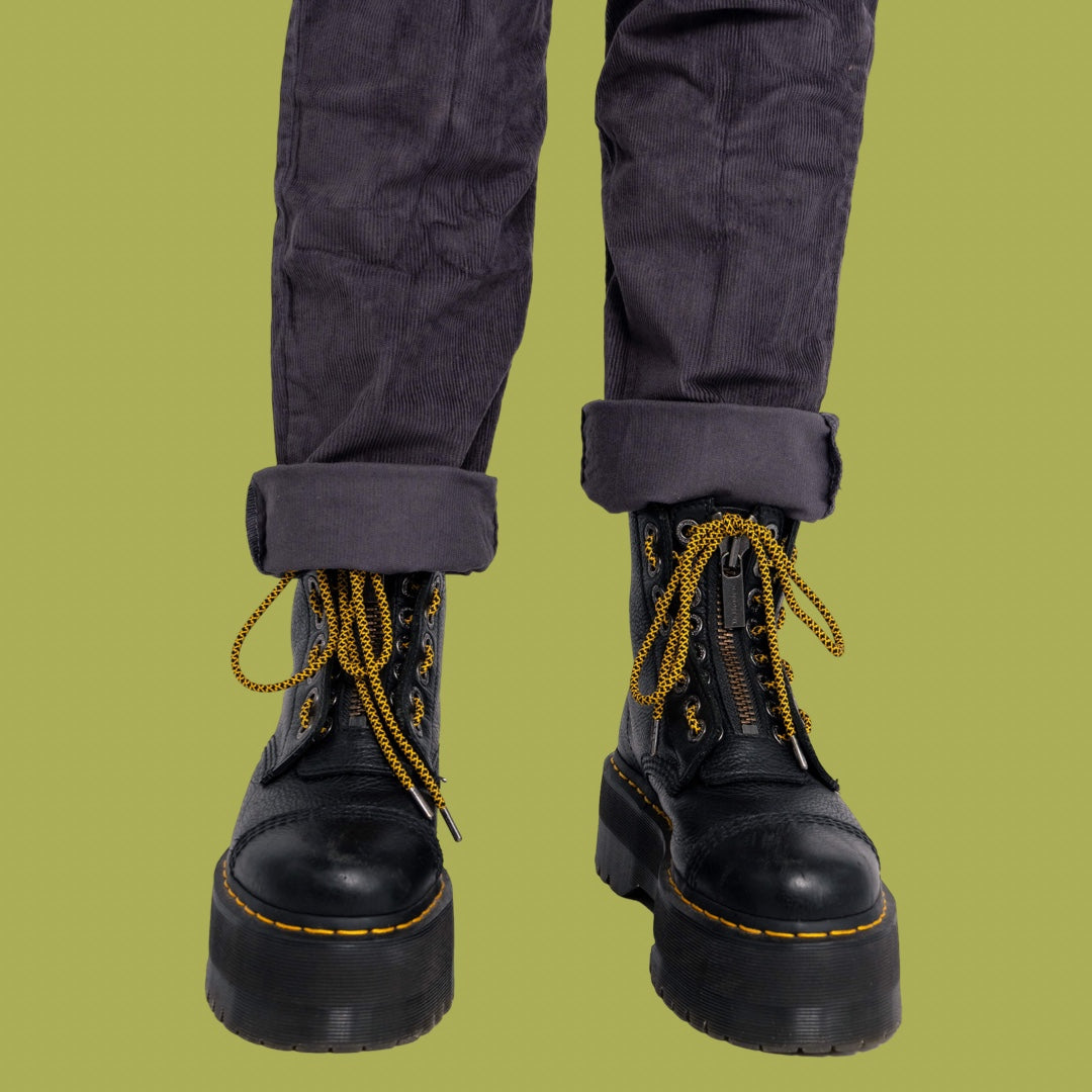 Run and Fly Charcoal Corduroy Dungarees
