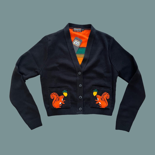 Run and Fly Squirrel Cropped Cardigan