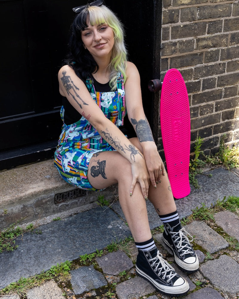 Run and Fly Unicorn Short Dungarees