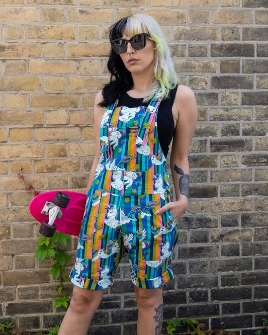 Run and Fly Unicorn Short Dungarees