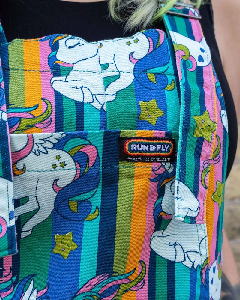 Run and Fly Unicorn Short Dungarees