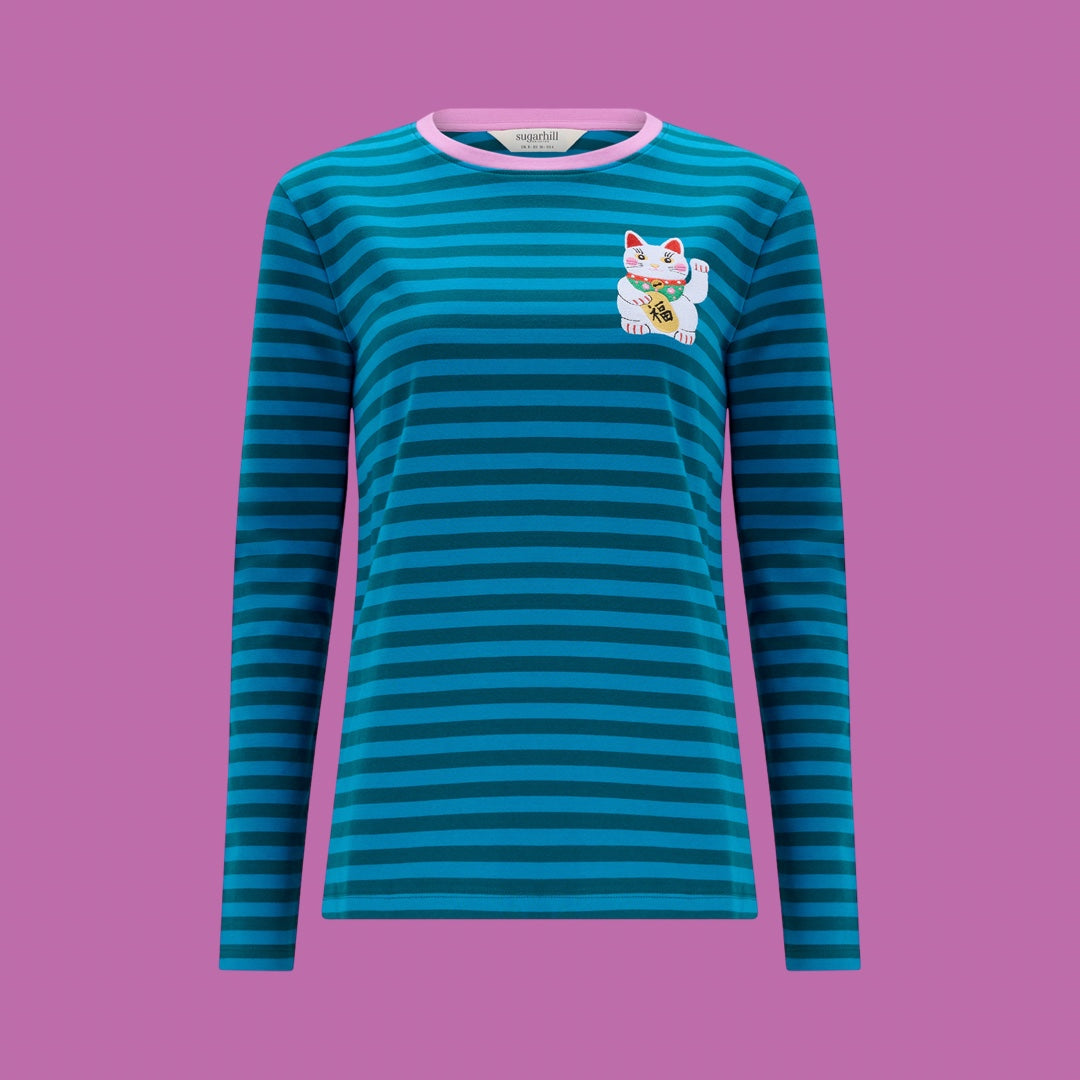 Sugarhill Brighton Brunswick Long Sleeve Tee - Lucky Cat