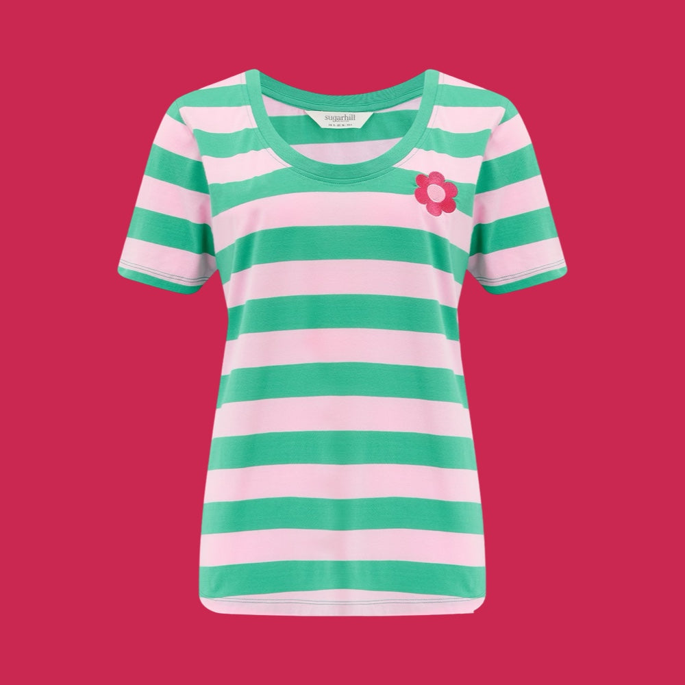 Sugarhill Brighton Sylvie Scoop Neck Tee - Flower