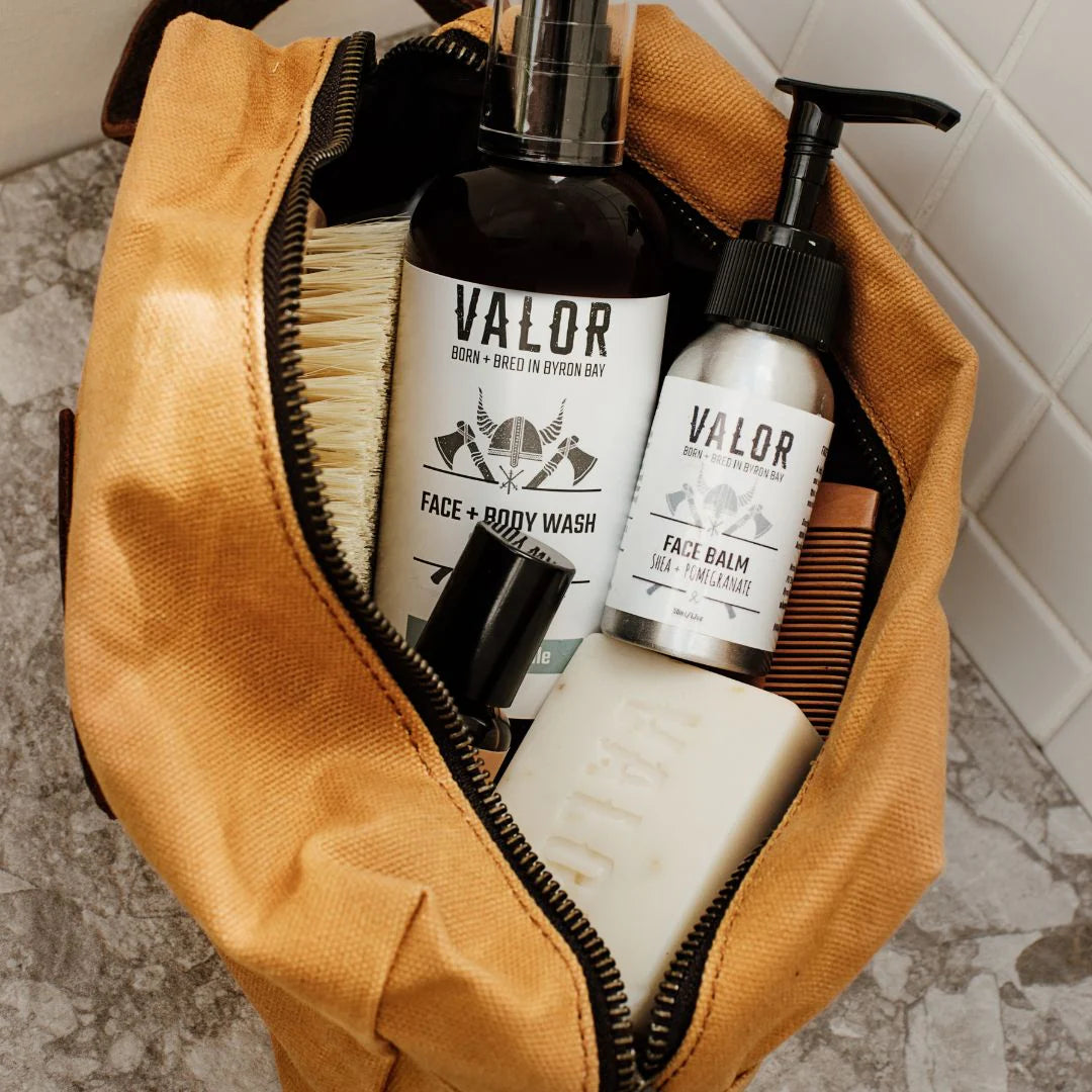 Valor Organics Waxed Canvas Toiletry Bag - Mustard