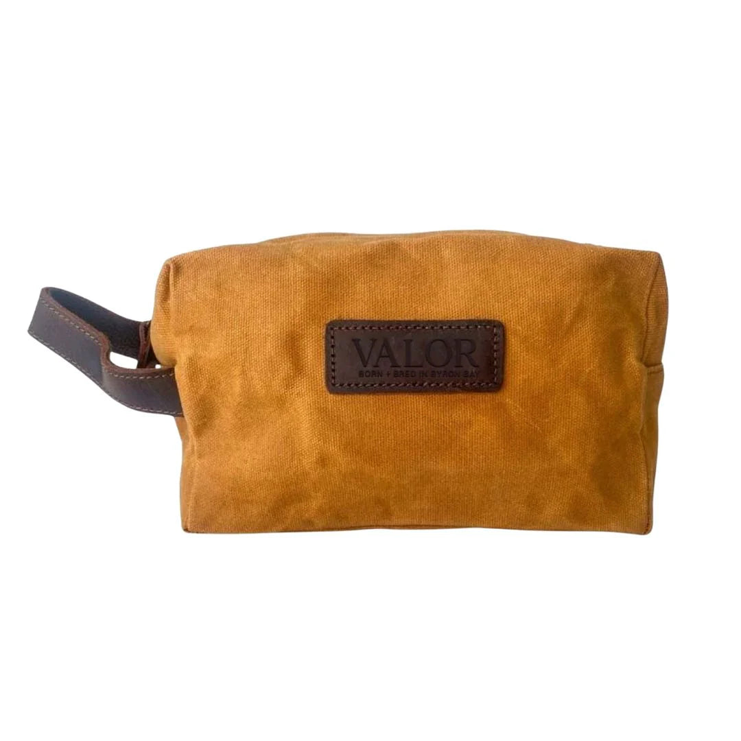 Valor Organics Waxed Canvas Toiletry Bag - Mustard