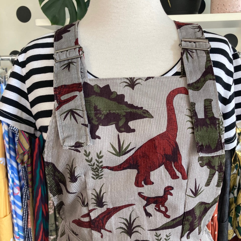 Run and Fly Dino Corduroy Pinafore