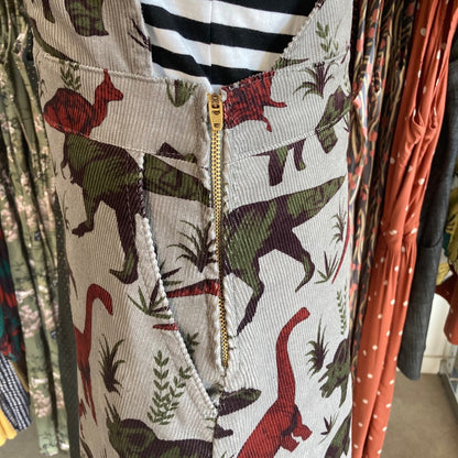 Run and Fly Dino Corduroy Pinafore