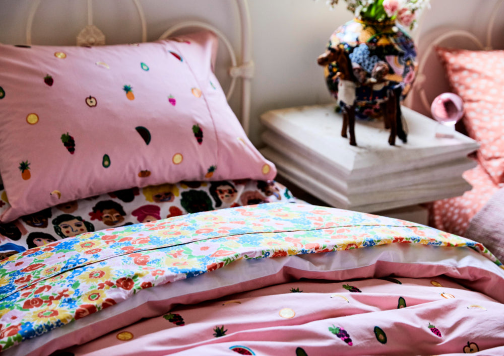 Kip & Co Eat Your Fruit Single Pillowcase