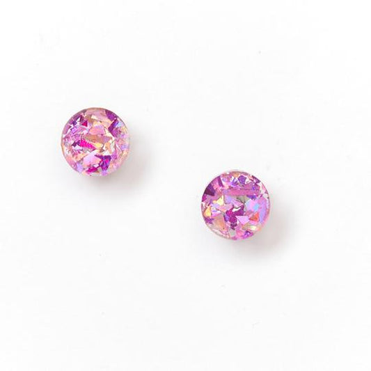 Martha Jean Mini Circle Stud Earrings - Mauve