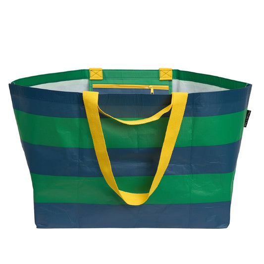Project Ten Green/Navy Stripe Oversized Tote